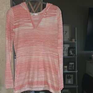 Prana Peach Striped Nina Sweater Hoodie